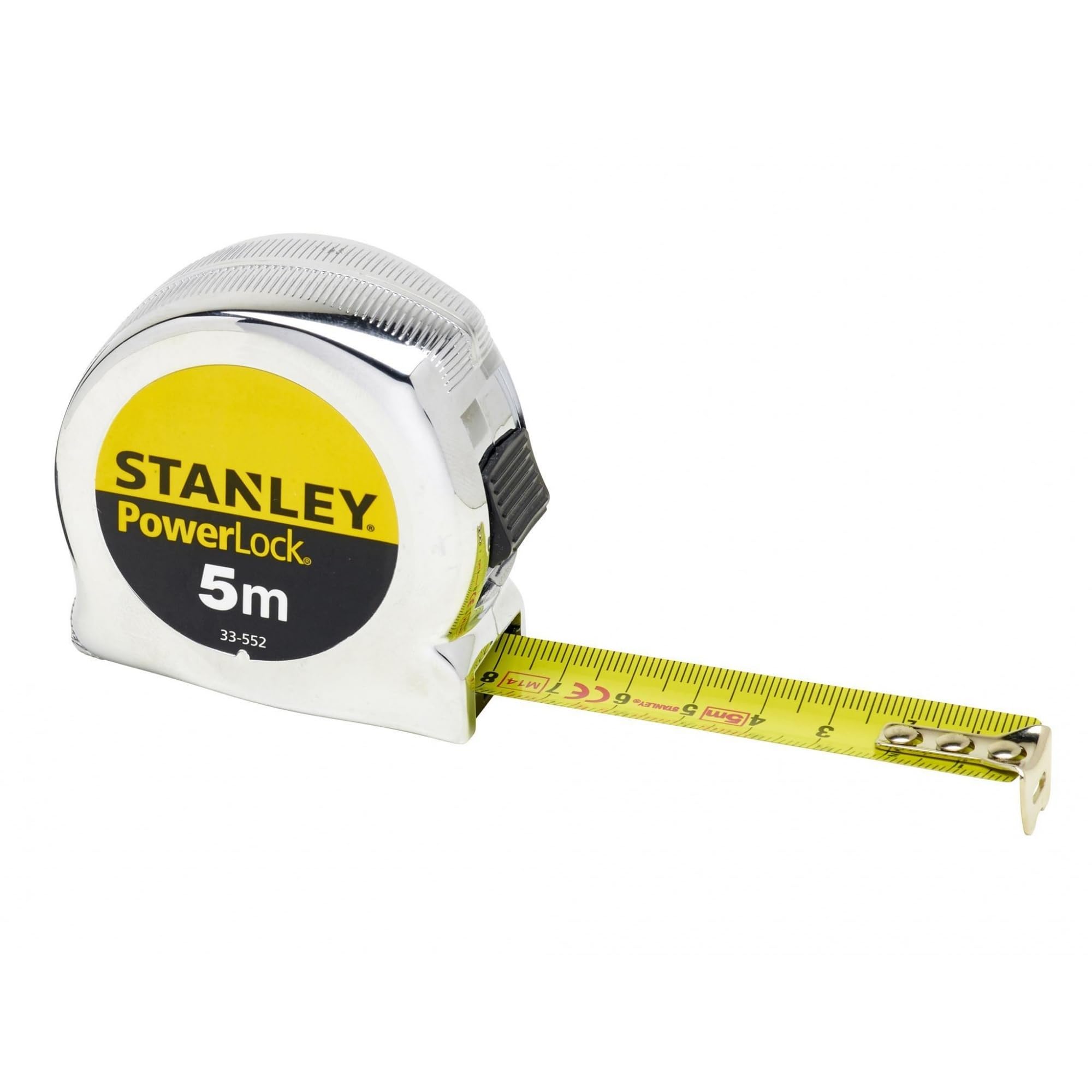 STANLEY 0-33-552 taśma Powerlock, tylko metryczna 5 m | Szerokość ostrza 13 mm, dokładność klasy II, trwałe ostrze, hak Tru-Zero, kompaktowa konstrukcja, łatwy odczyt