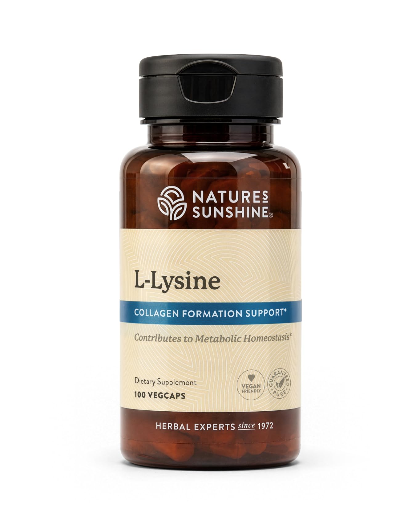 Nature's Sunshine L-Lysine, 100 Capsules | Essential Amino Acids Capsules with 474 mg of L-Lysine Hydrochloride to Help Your Body Control the Acid and Alkaline Balance 100 Count (Pack of 1)
