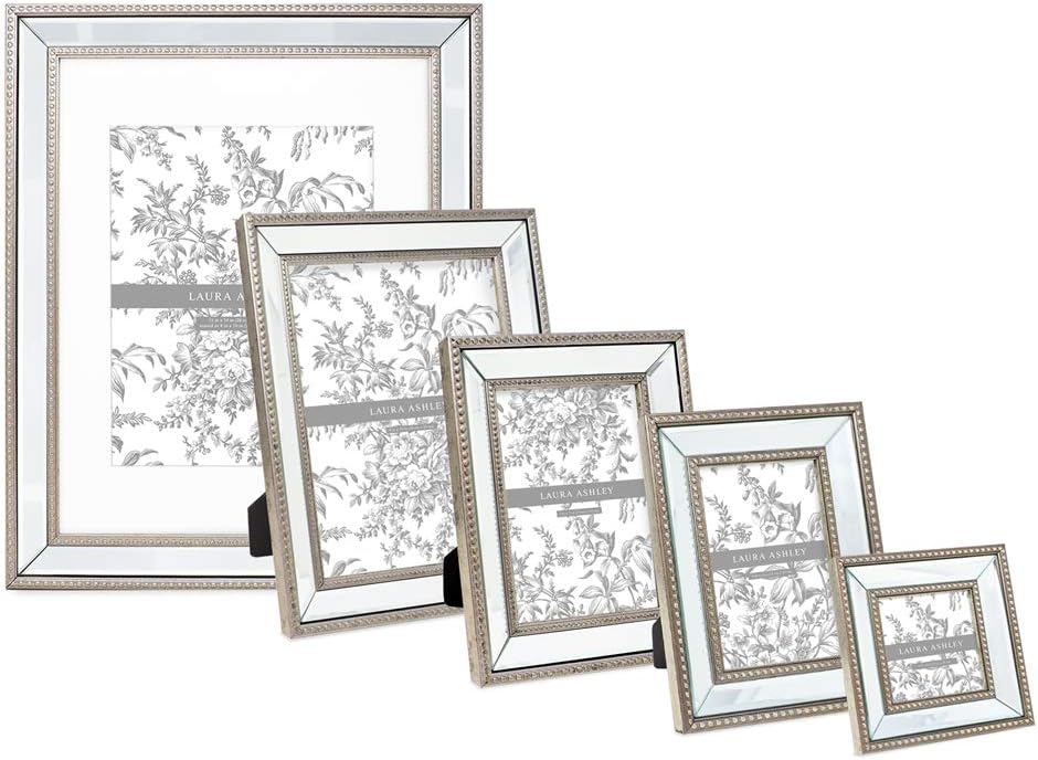 Laura Ashley 4x6 Champagne Mirror Bead Picture Frame, Classic Mirrored Frame with Beaded Border, Wall-Mountable, Made for Tabletop Display, Photo Gallery and Wall Art, (4x6, Champagne) - Image 5