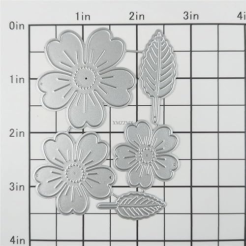 Miniatura 3 de Troqueles de corte de metal con diseño de flores de cinco pétalos para hacer tarjetas, kit de troqueles en relieve de papel, suministros de