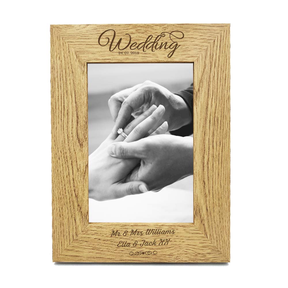 Personalised Engraved 7" X 5" Wood Photo Frame - Personalised Gifts – Family Photo Frame, Wedding Photo Frames, New Baby Gift, Fathers Day Gift, Leaving Thank You Teacher Gifts