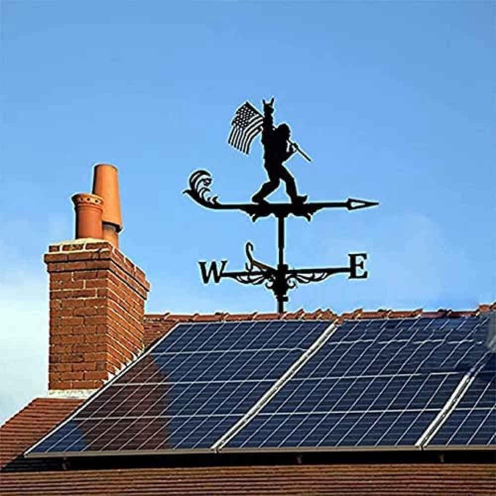 風向ベーン、ウェザーベーンメタルステンレススチール、風向インジケーター装飾風天気ベーンマウントガーデンヤードシーン ルーフガーデン、