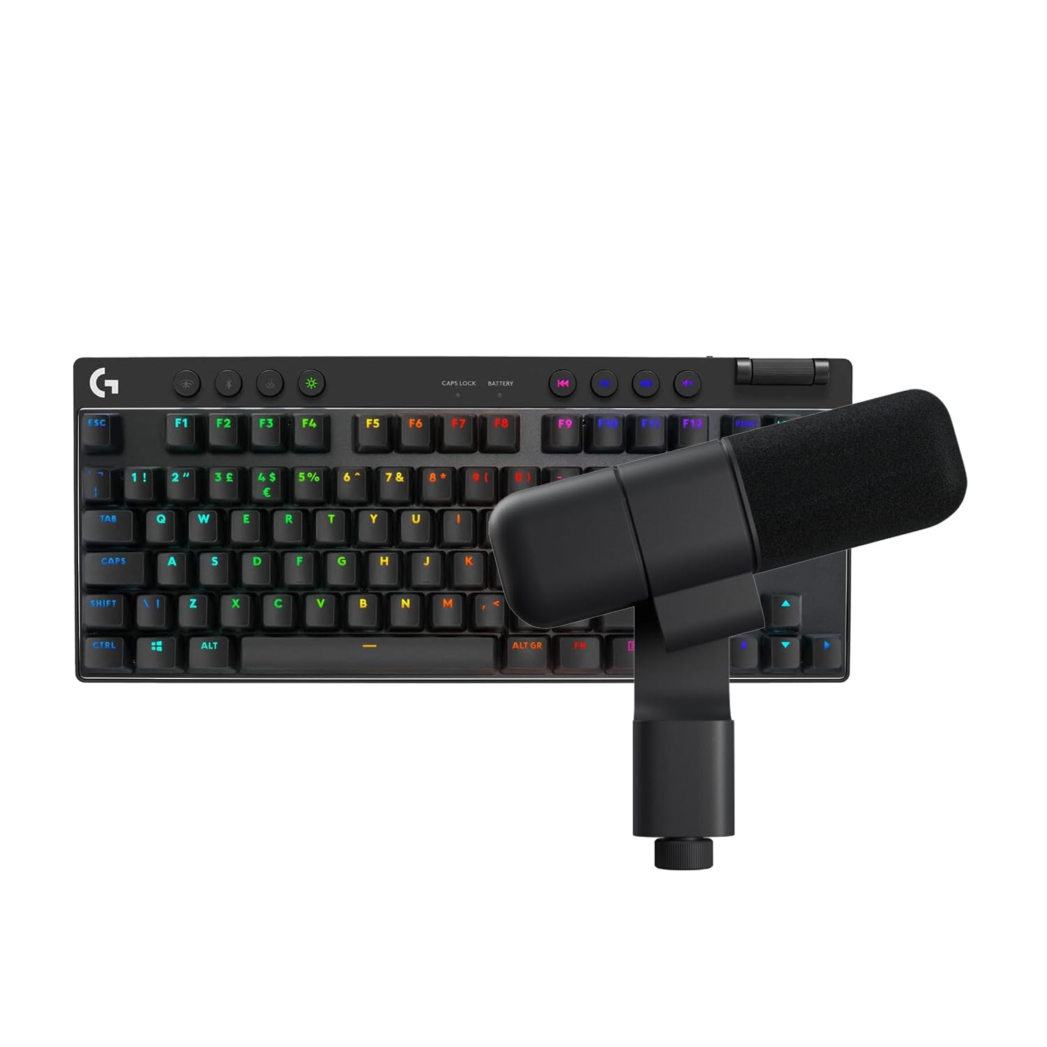 Logitech G PRO Mechanical Gaming Keyboard – Ultra Portable Tenkeyless Design, Detachable Micro USB Cable, Advanced GX Blue Clicky Switches, LIGHTSYNC RGB Backlit Keys, QWERTY UK, PC/Mac - Black — view 12