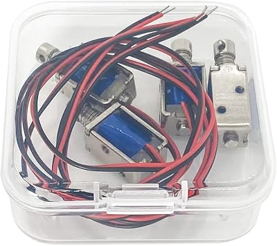 4Pcs DC 12V Micro Push Pull Solenoid Electromagnet Linear Actuator | Mini Solenoid, 4mm Stroke, Open Frame, 5.5W, 0.15N, Magnet Valve, Electromagnet Linear Motion