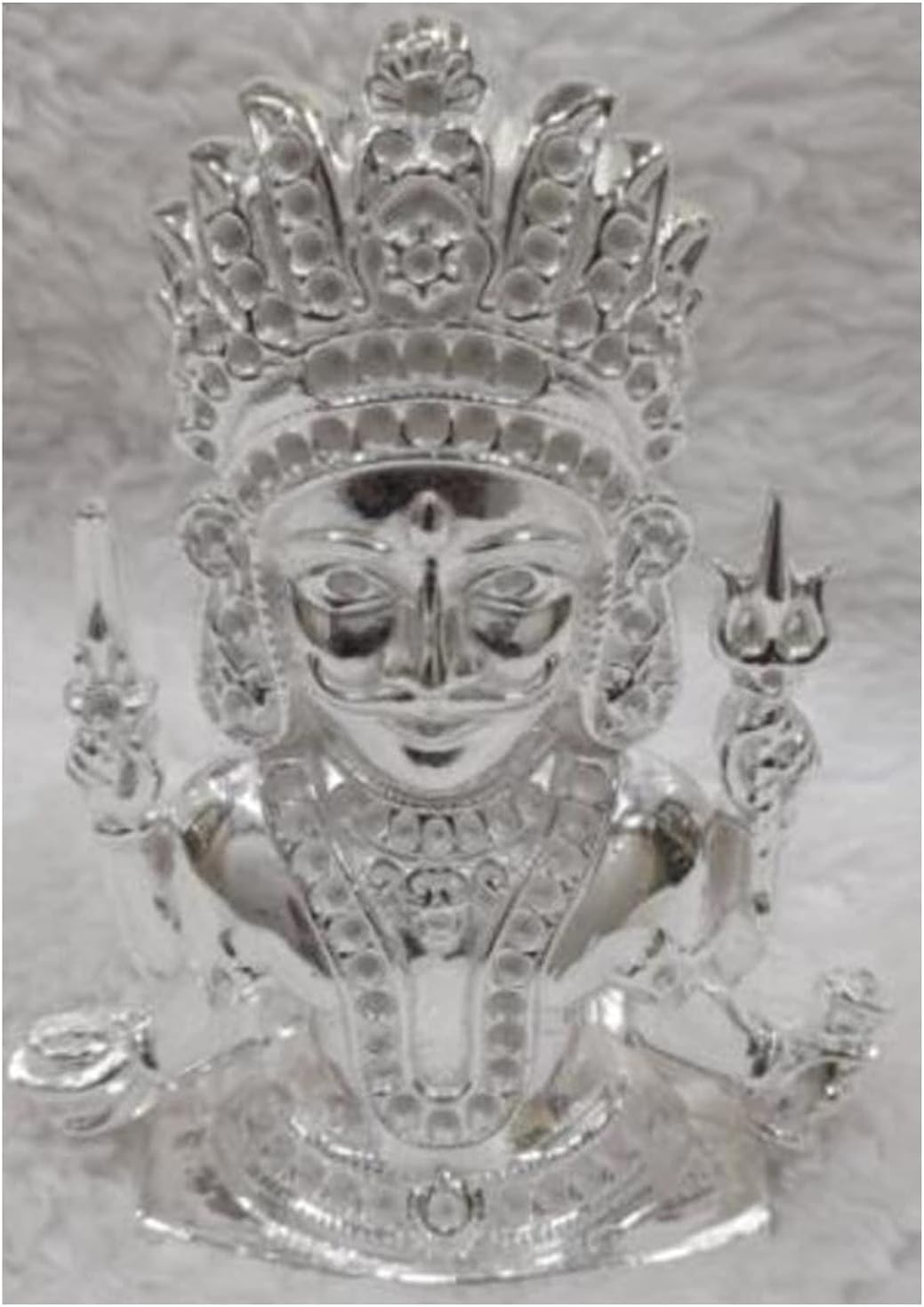 Nakoda Bheruji Idol in Pure 925 Silver / Nakoda Bhairva Statue in Silver Jain Religion God Sculpture