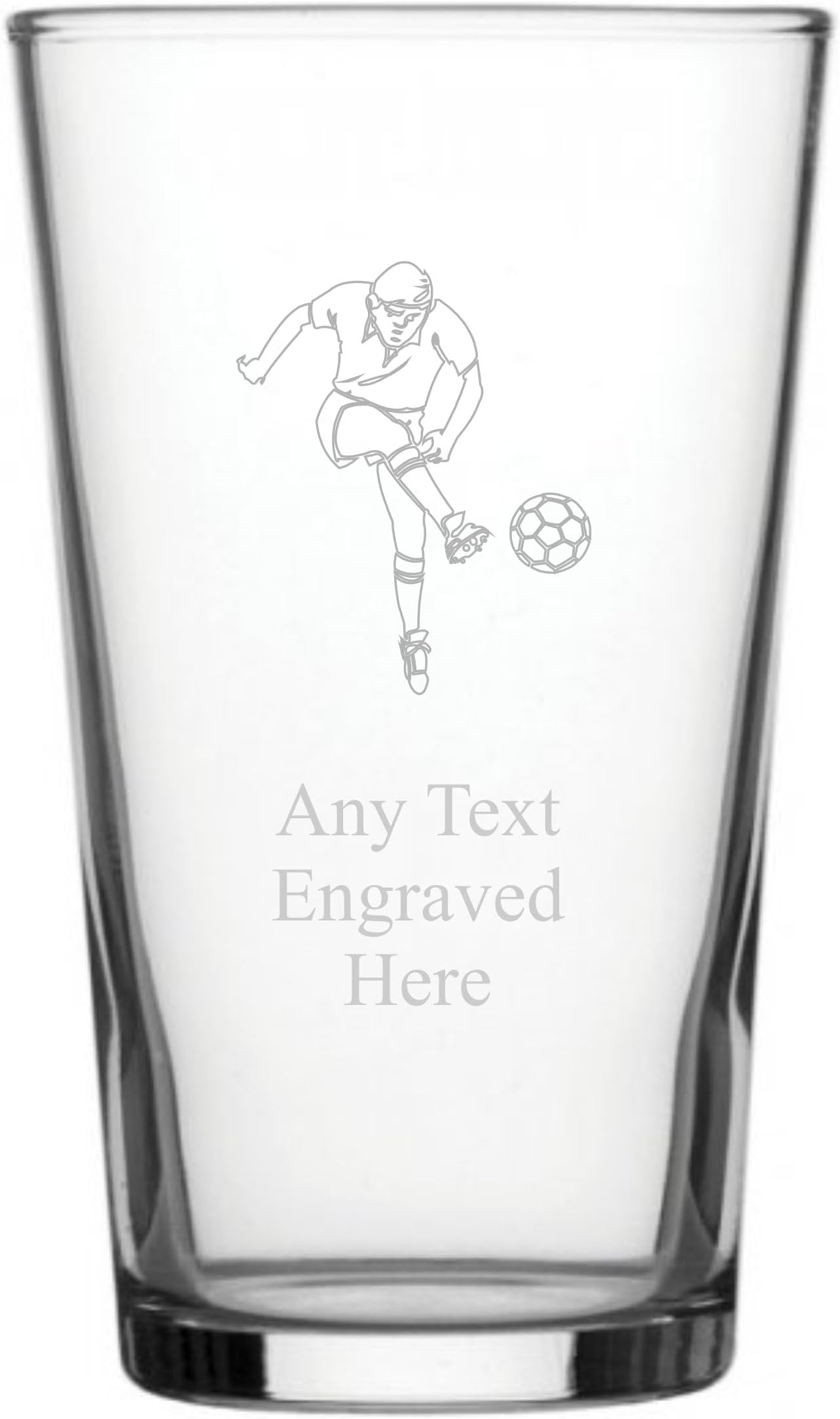 Pint Glass [Custom] Engraved Personalised Football PG46 in Silk Lined Gift Box