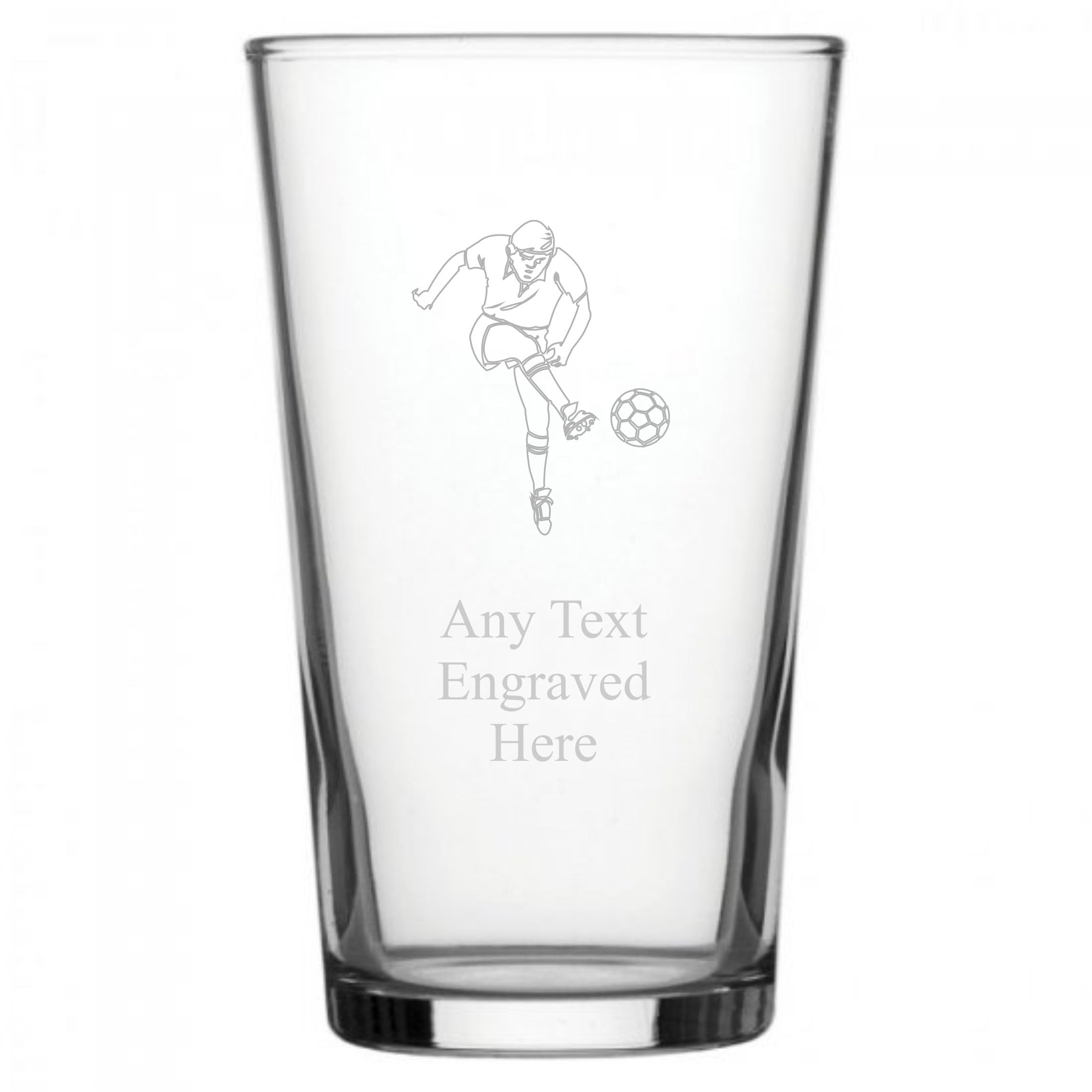 Pint Glass [Custom] Engraved Personalised Football PG46 in Silk Lined Gift Box