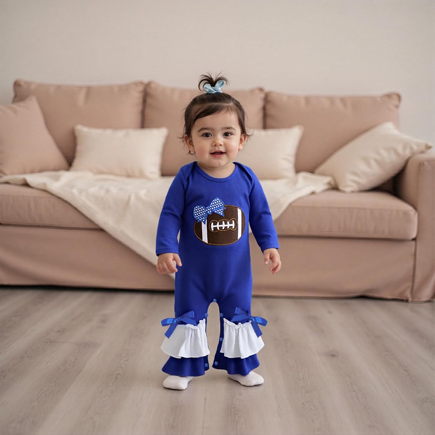 Valentines Baby Girl Outfit Newborn Heart Polka Dot Ruffle Onesie One Piece Jumpsuit Infant Spring Cute Clothes - Image 2