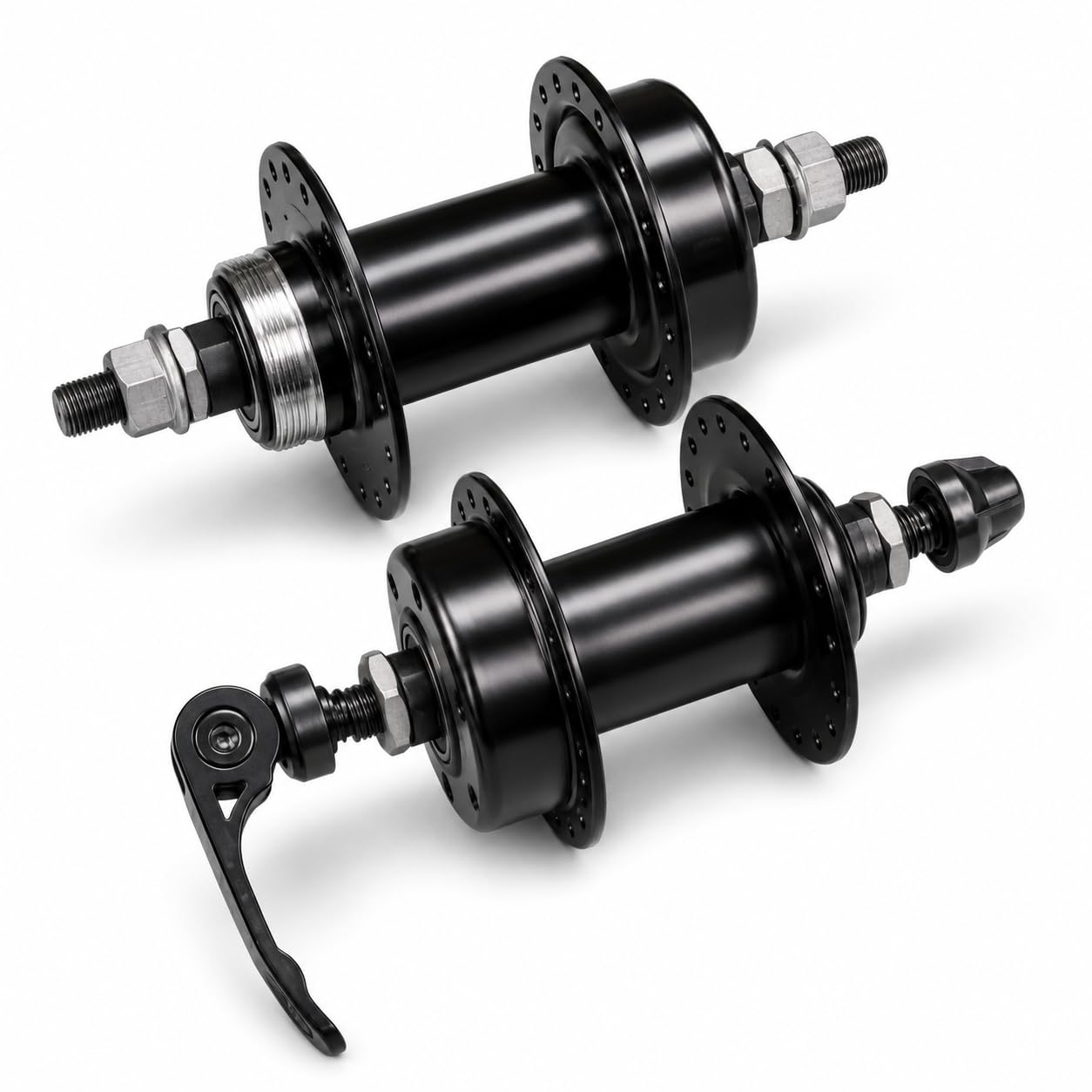 CICLOSPORT Front & Rear Bicycle Hub Set | Single Speed | 36 Holes | Front Quick Release | Bearing Type | Black | for MTB, BMX & City Bikes-image-5