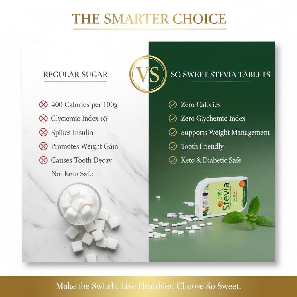 So Sweet Stevia Tablets Sugar Free Natural Zero Calorie Sweetener (Pack of 2, 600 Tablets) 2