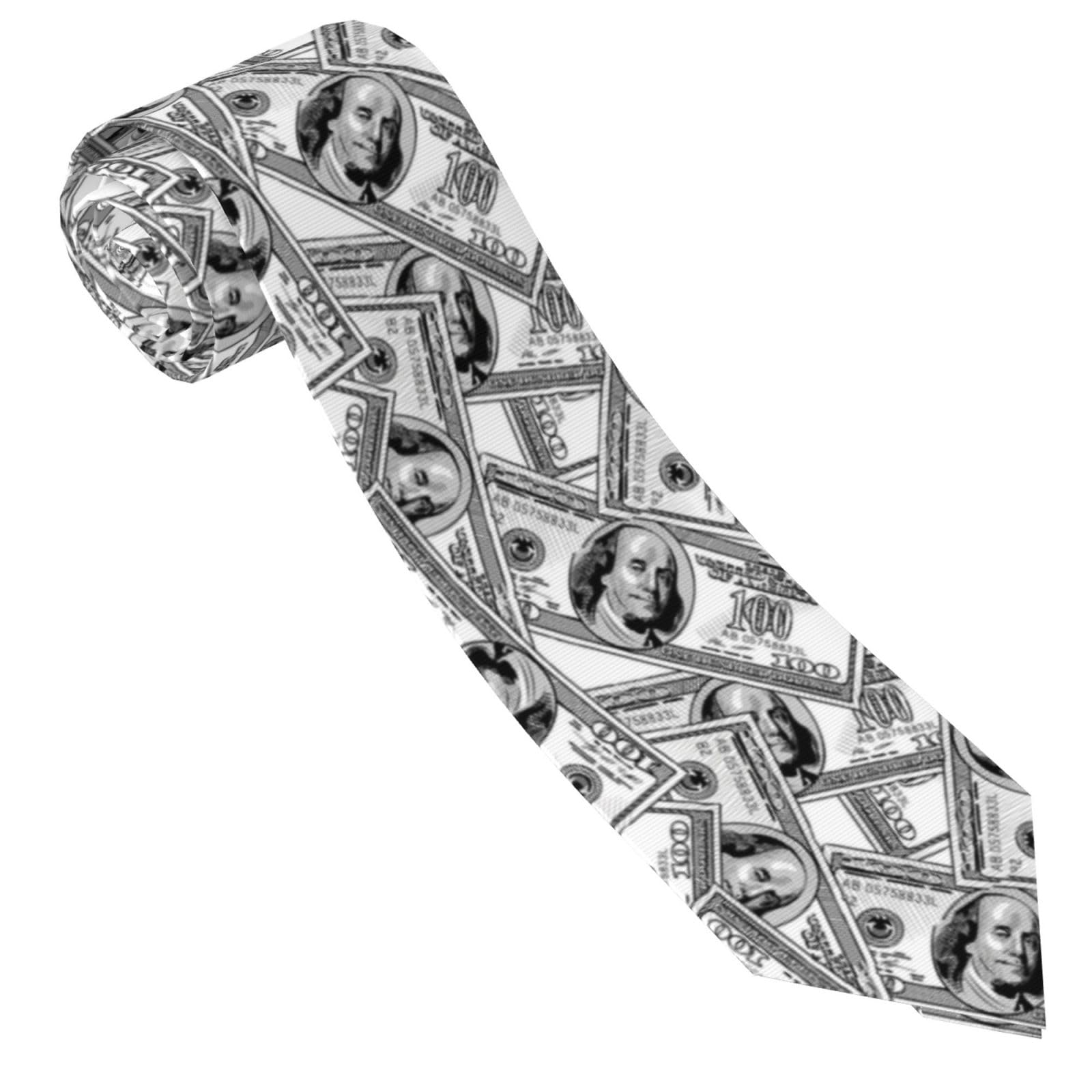 Smazdfxx Men's Cash Us Dollar 7 Ties Fashion Neckties Casual Gentleman Necktie Novelty Neck Ties For