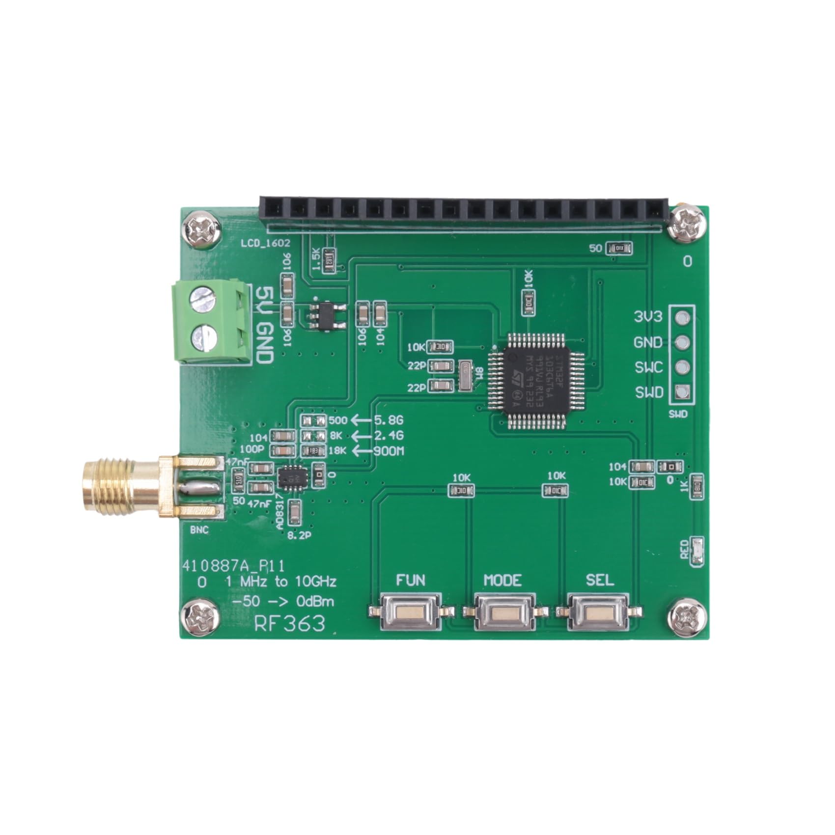 Smart Digital Power Meter 1MHz a 10GHz -50 a 0DBm Segnale Strumento di Misura Modulo Set Valore Attenuazione Facile da Usare