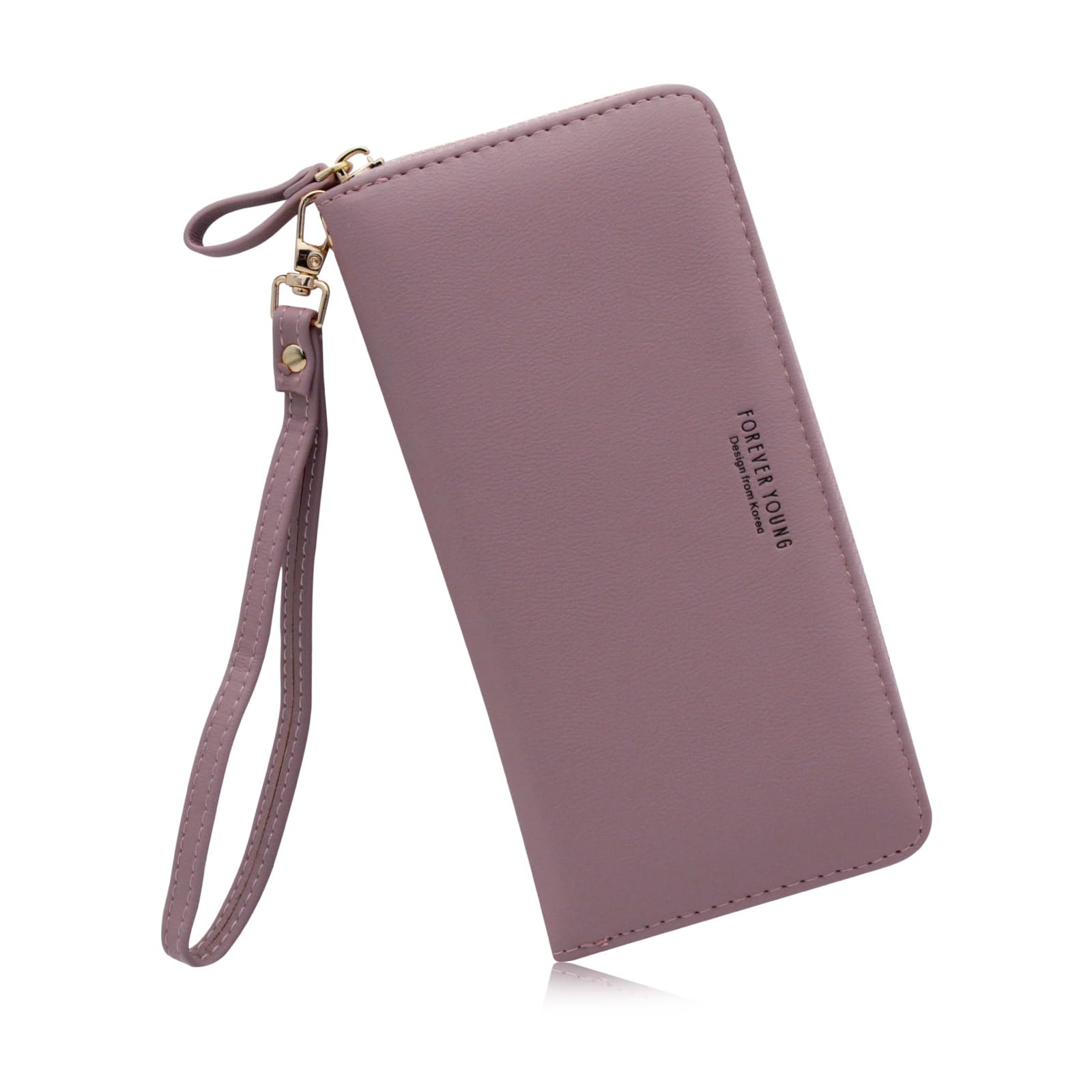 FuninCrea Womens Wallet, PU Leather Wristlet Wallet Purses for Women Cute Keychain Wallet Card Holder with Coin Pocket