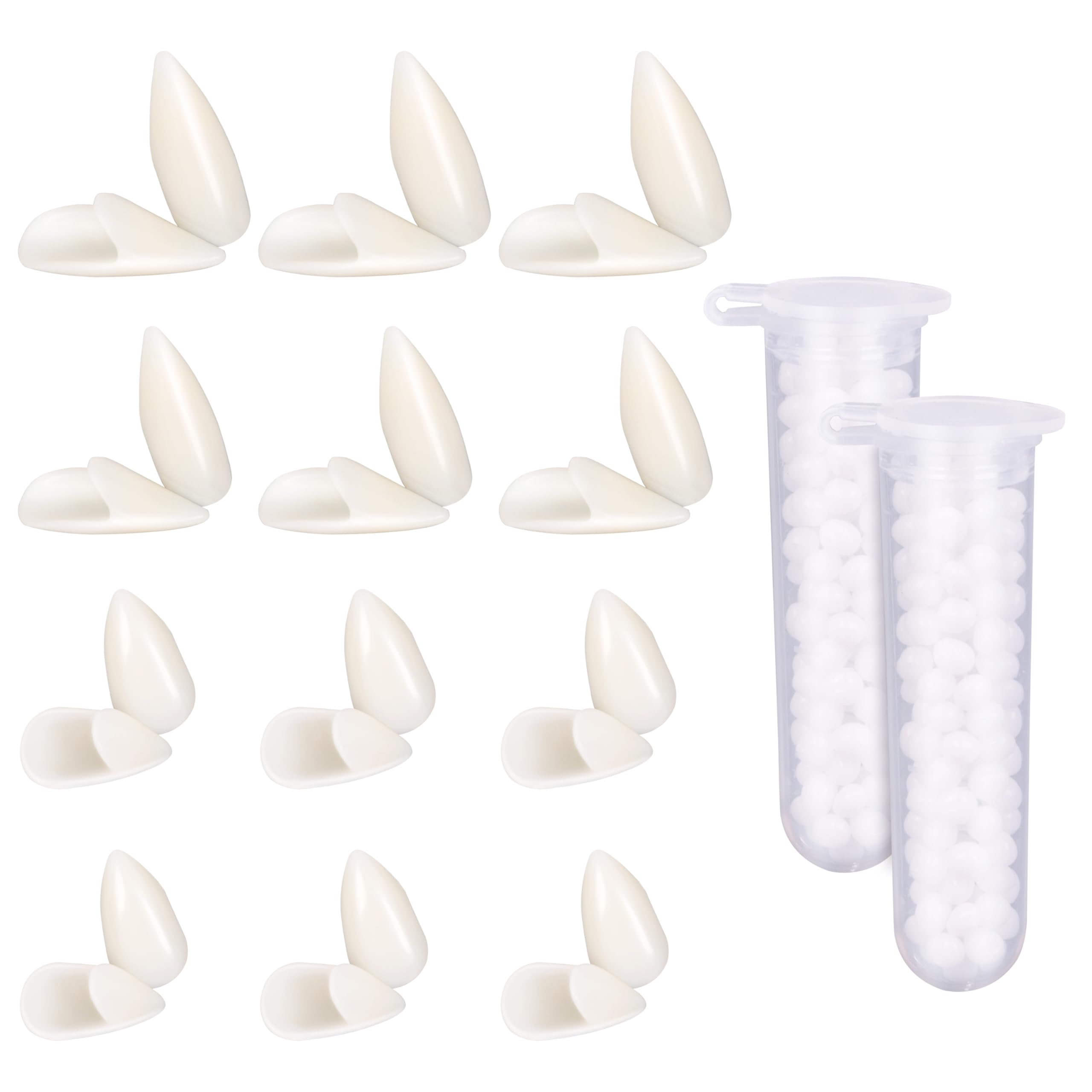 ChambomChambom Halloween Vampire Teeth - 12 Pairs Vampire Fangs, 4 Size Vampire Teeth for Cosplay Party Props Halloween Party Favor