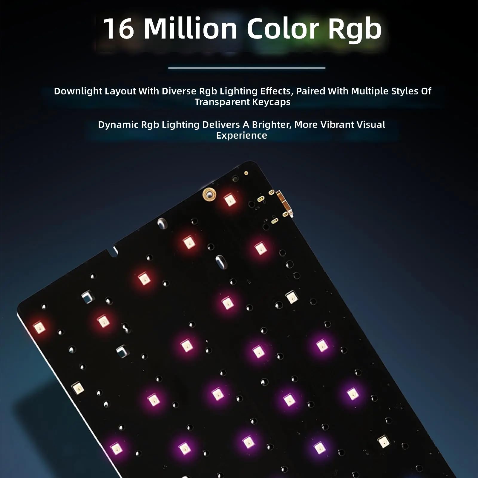 GH60 Switch Tastiera Piastra PCB Frequenza di polling 8000Hz e retroilluminazione della luce a colori per giochi e personalizzazione Tastiera pronta per keycap trasparente