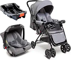 Travel System Cosco Kids, Reverse Trio, Cinza Rajado