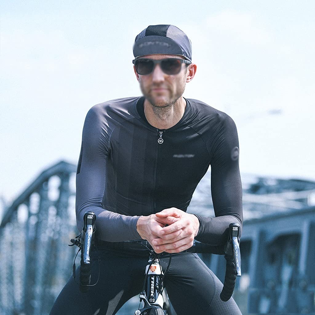Męska odzież kolarska Jezyka jazda na rowerze Męska koszulka wyścigowa Oddychająca z długim rękawem MTB odzież rowerowa Koszula rowerowa, Gradient Stripes Design Męskie koszulki kolarskie(Blauw,M)