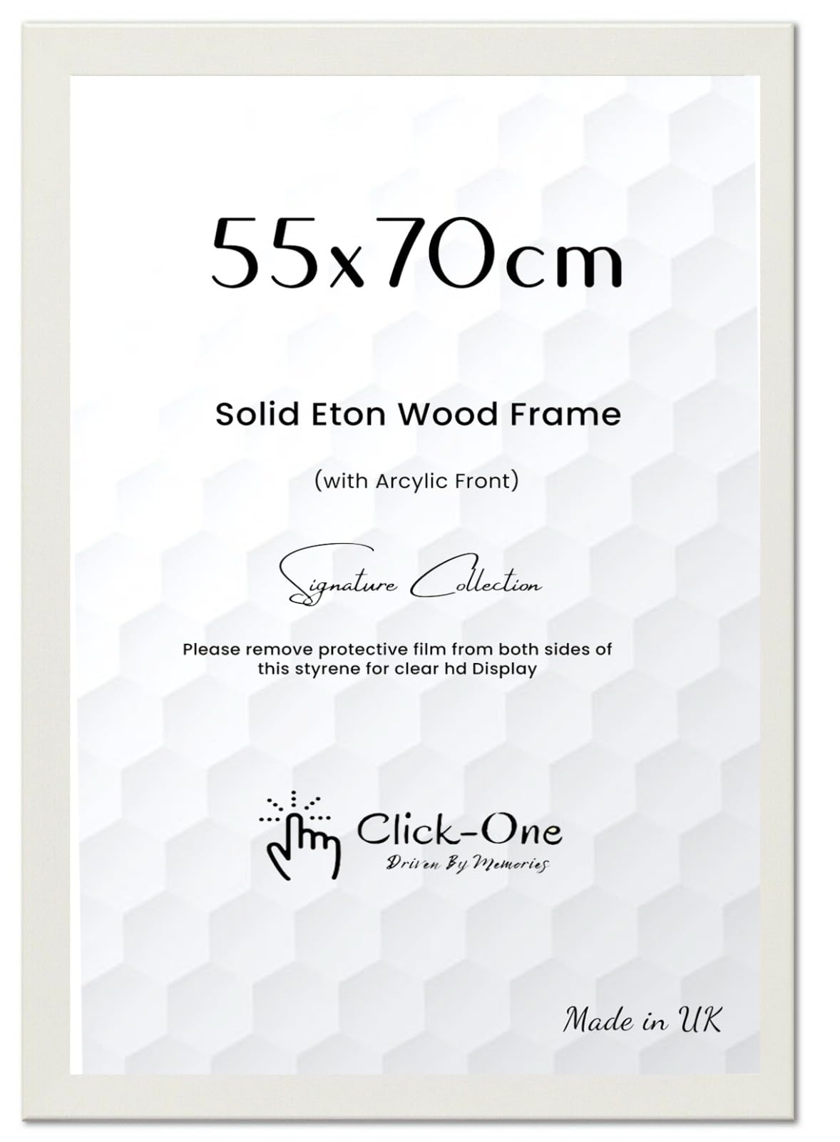 Poster Frame - White 55x70 cm mdf backing with both ways hanging hooks |Picture Photo frame 70x55cm |Acrylic front | Home & Office Decor