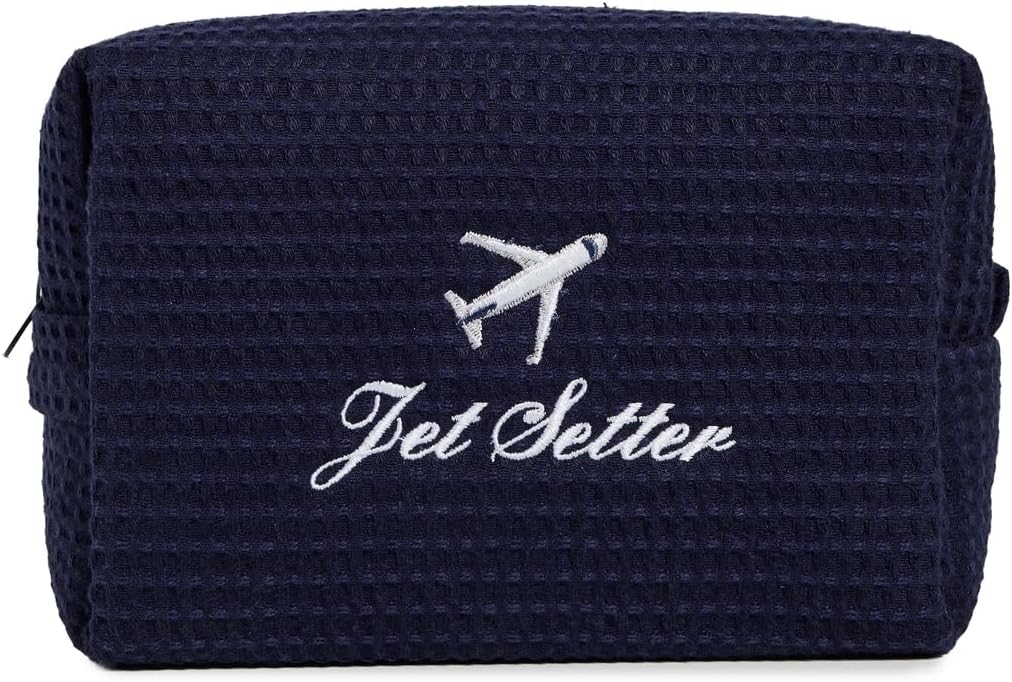 Women's Jet Setter Waffle Pouch, Navy, One Size