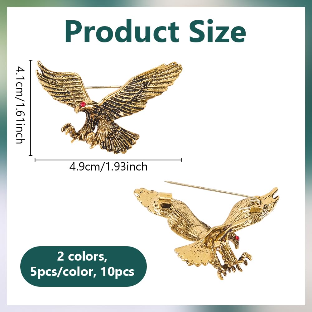 OLYCRAFT Broche de águila con diamantes de imitación, broche de águila de aleación con diamantes de imitación, broche de águilas para traje de negocios, broche de águilas para traje de boda, broche de