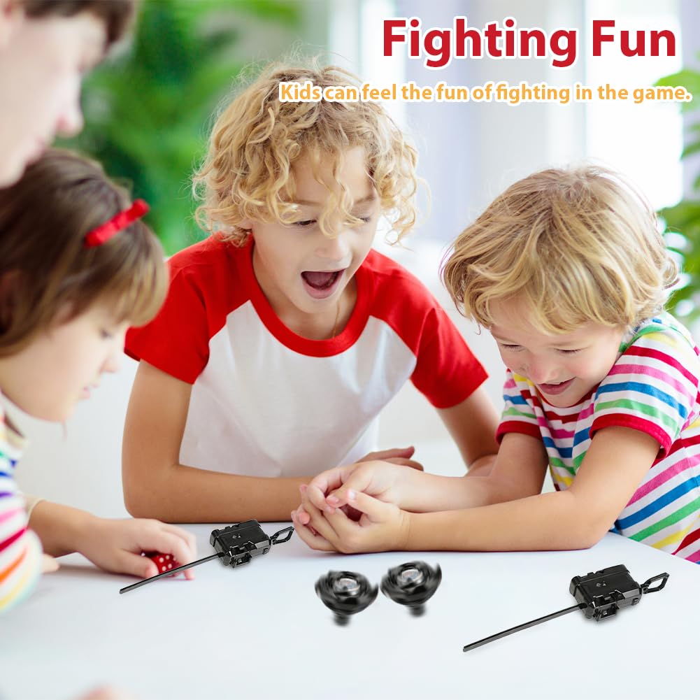 Set Deluxe De Tops Giro Con Lanzador De Cuerda – Batallas De Alta Velocidad, Fácil Montaje, Regalo Para Niños +12 Años (Rojo)