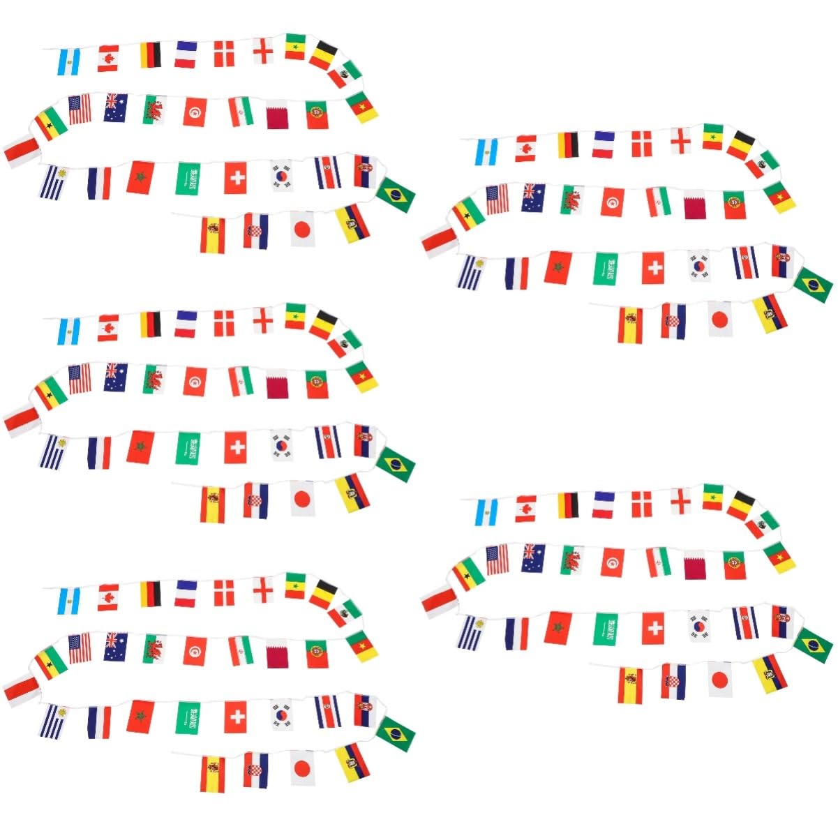 Bannières Football Coupe du Monde et Bracelets Abaodam - Lot de 5 Ensembles de Fan de Foot