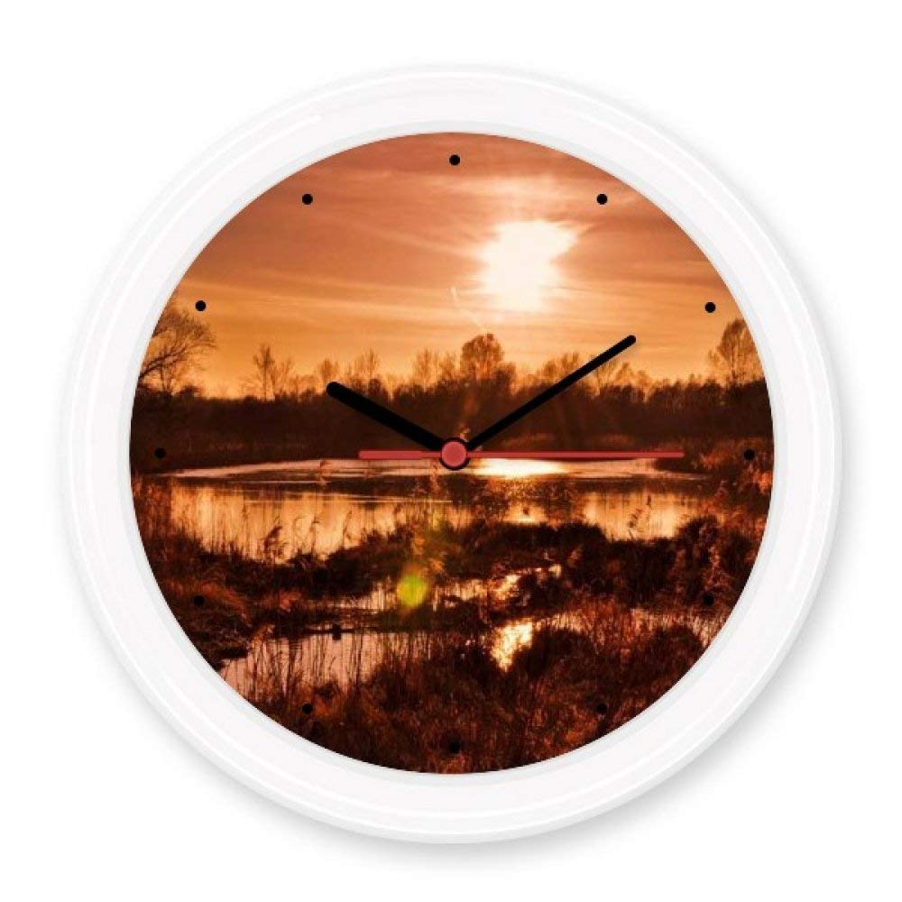 Horloge murale décorative haut de gamme forêt rouge non coutil