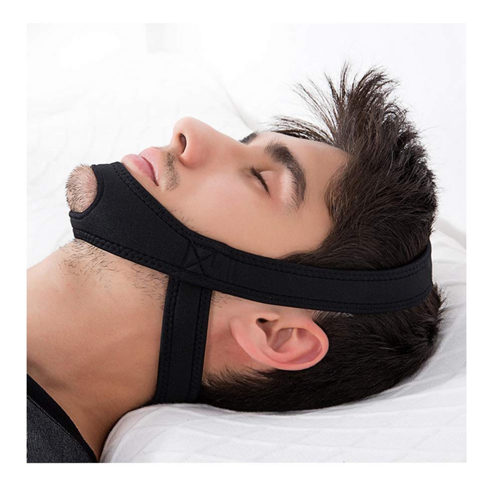 AJINGELA Health Adjustable Anti-Snore Chin Strap Natural and Instant Snore Relief Simple and Effective Snore Remedy Jaw Belt Stop Snoring Solution(Black)
