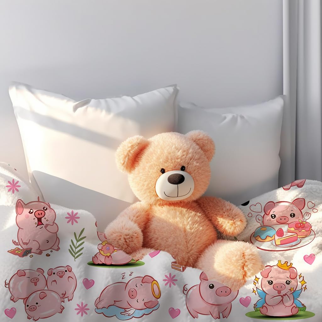 Cute Pig Blanket Gift for Pig Lovers,Piggy Stuff Animal Throw Blankets Pink Pigs Themed Gifts for Girls Women Adults 50"X40" - Image 3