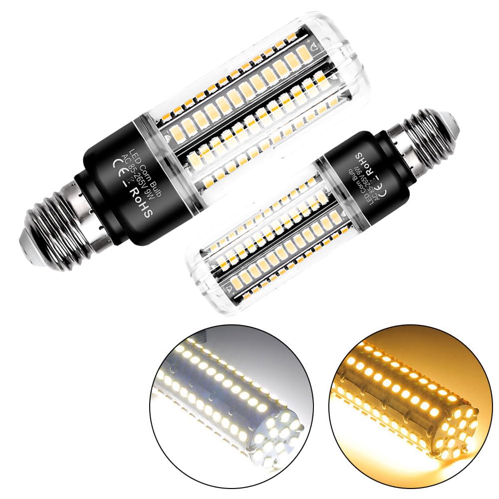 E26/E27 LED-Leuchtmittel, Maisglühbirne mit hoher Helligkeit, 9 Watt, 900 Lumen, 360° Abstrahlwinkel, 3000 K 6000 K AC 85 V ~ 265 V (10er-Pack)