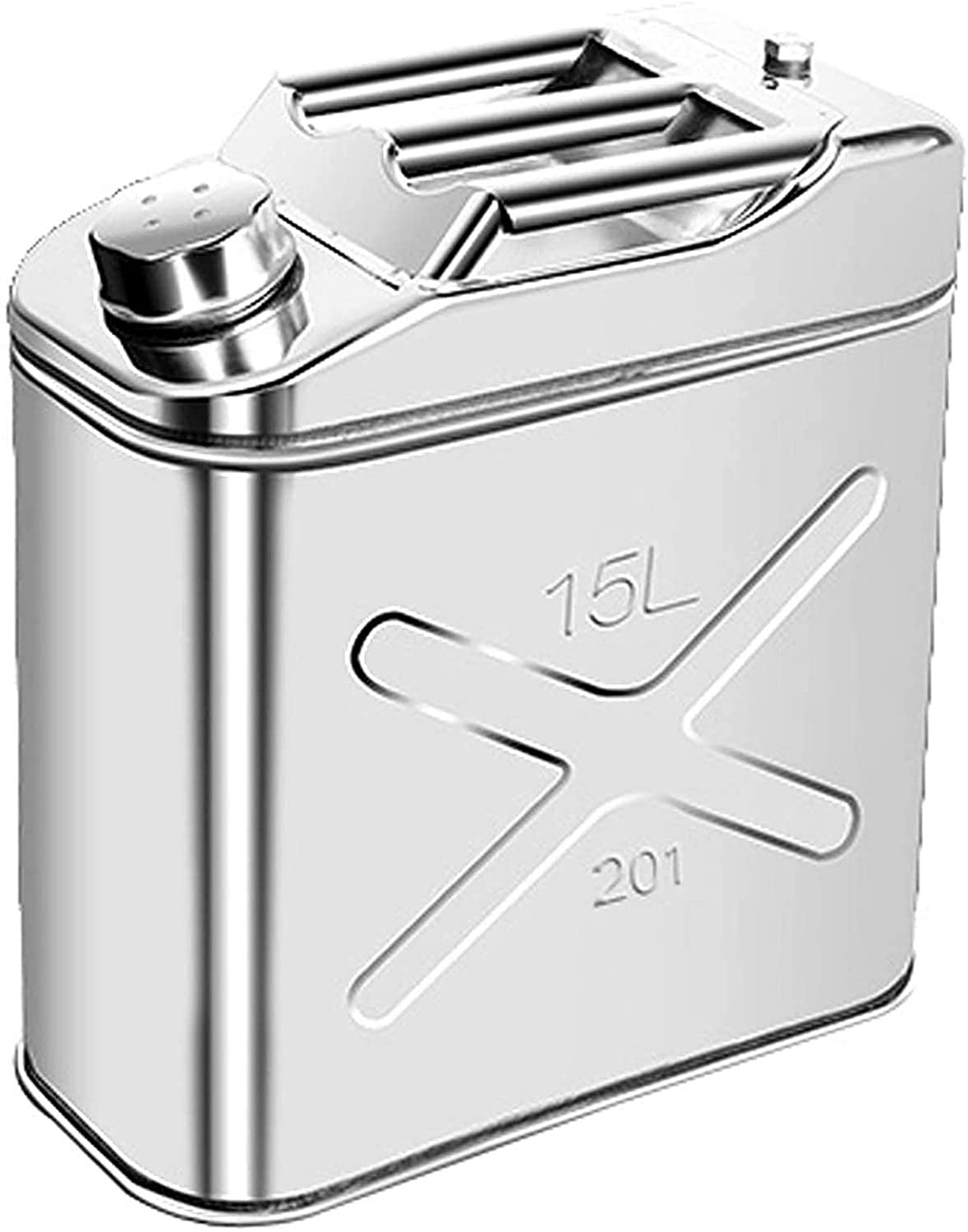 Metalowy kanister na paliwo 15/20 L Metalowy Zbiornik Paliwa, Przenośny Uszczelniony Pojemnik Do Przechowywania Oleju Napędowego Kanister Motocykla SUV ATV Samochody Awaryjne Zapasowe(15L)