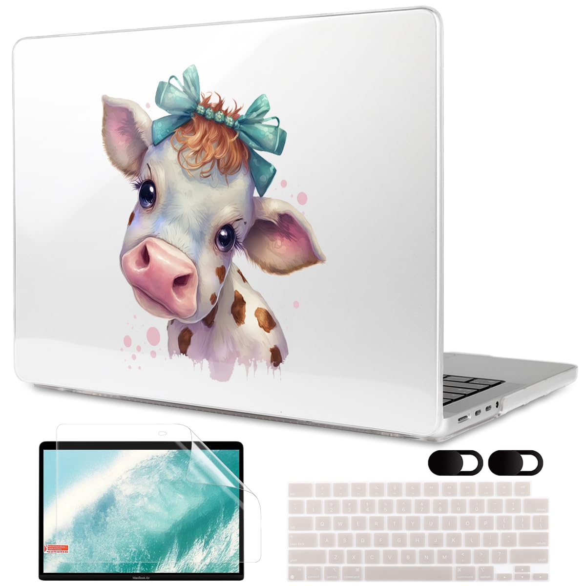 MEEgoodo Case for M4 MacBook Pro 16 inch Case 2024 2023 2021, Fit Model A3403/A3186/A2991/A2780/A2485 M3 M2 M1 Pro/Max Chip, Laptop Hard Shell Cases with Keyboard & Camera Cover, Baby Cow