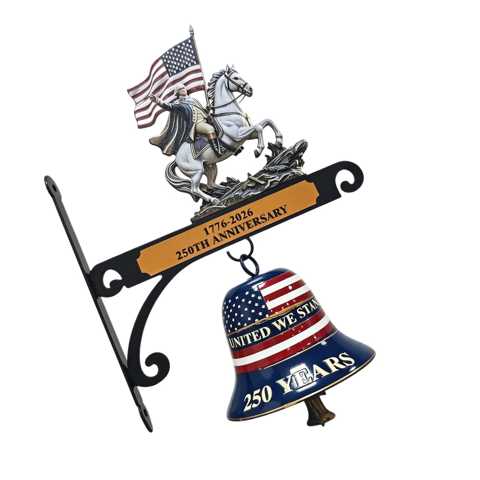 Buxuaaaa Patriotic Bells for Seasonal Decoration and Community Event Hanging Ornament for Porch and Garden Display Independence Day Toll Set
