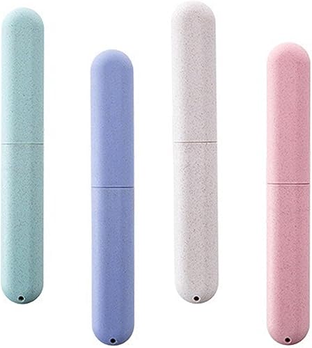 sunepany Paquete de 4 fundas de viaje portátiles para cepillos de dientes, soportes de viaje de plástico transpirable para el hogar, viajes,