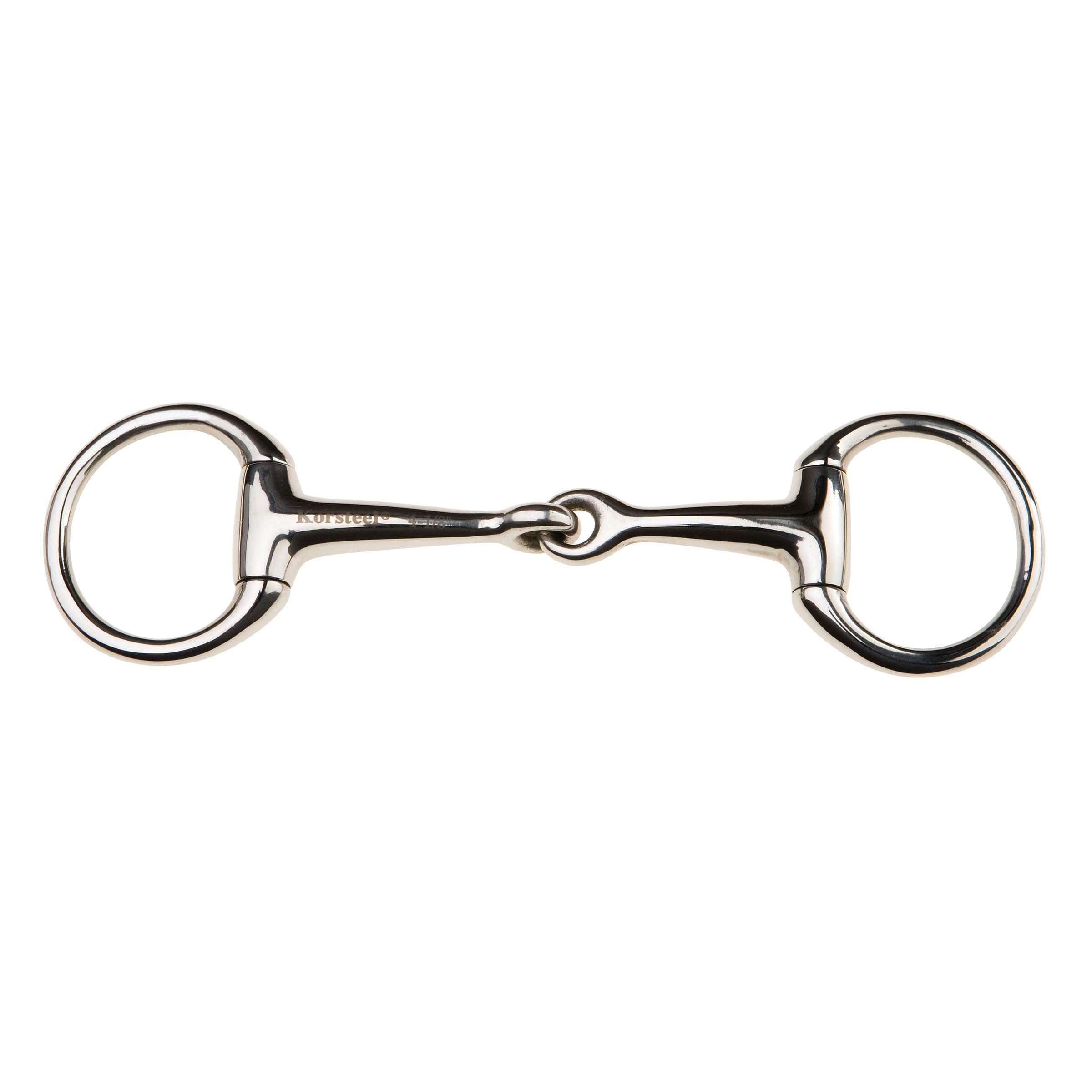 Korsteel Stainless Steel Jointed Eggbutt Bradoon Snaffle Bit, 4.5"