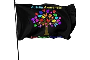 Autism Awareness Month Banner 3x5 Ft | Blue Yellow Red Autism Awareness...