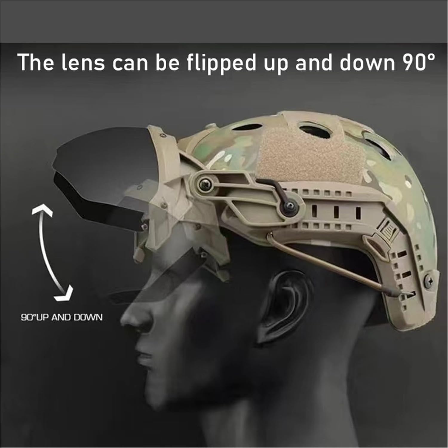Tactical Helmet Set - Airsoft Helmet with Earmuffs and Goggles, Helmets Cover, Counterweight Pouch for Airsoft, Paintball, Cosplay