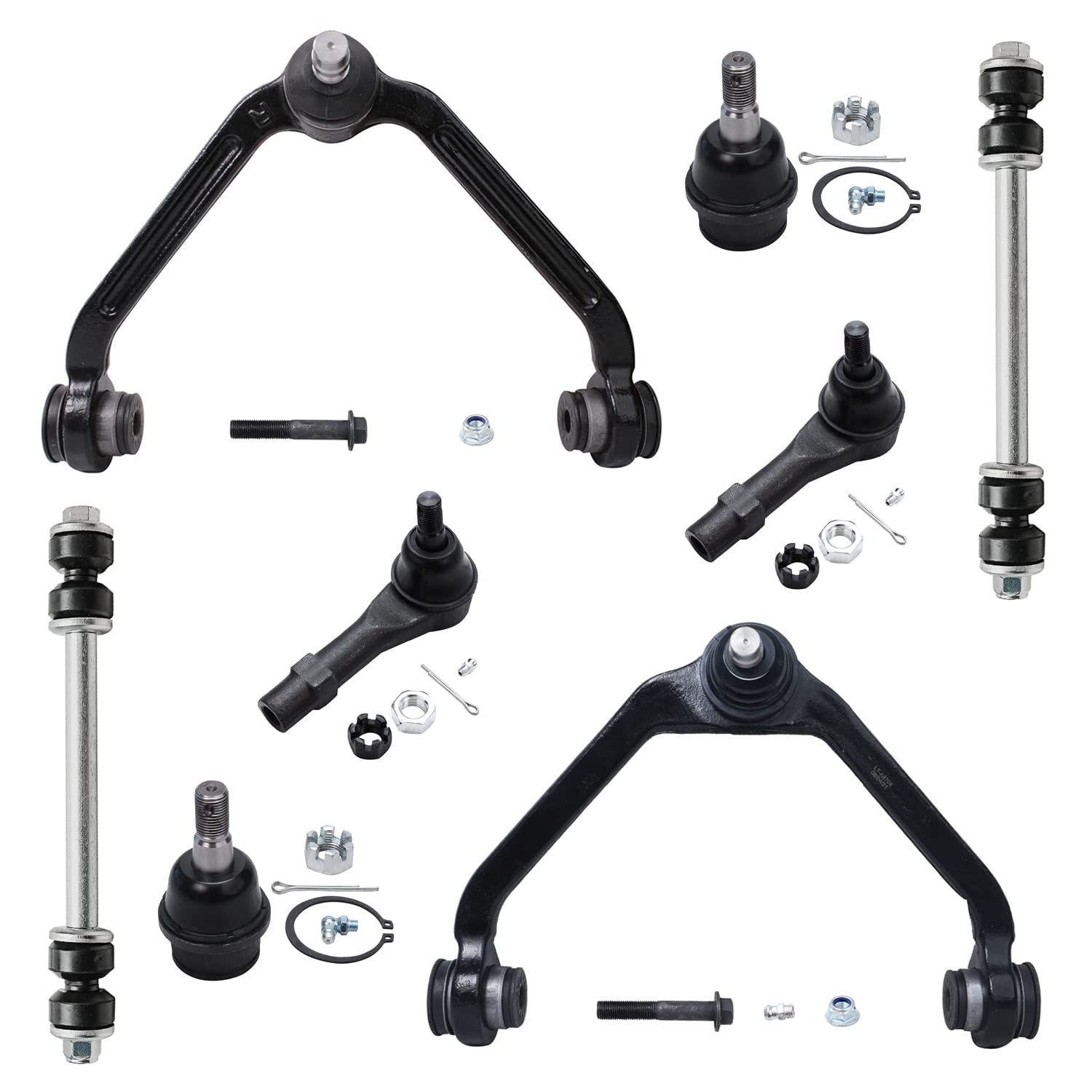 Detroit Axle - Front Upper Control Arms Ball Joints Sway Bar End Links