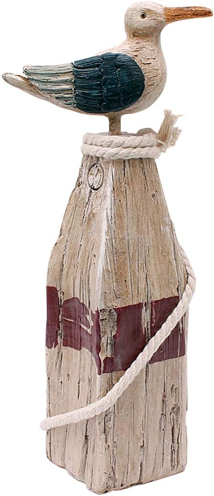 E-view Seagull Statue Decor Nautical Polyresin Figurine - Rustic Indoor Outdoor Beach Themed Decoration Decorative Cabin Statues Coastal Decor for Home Garden Bedroom