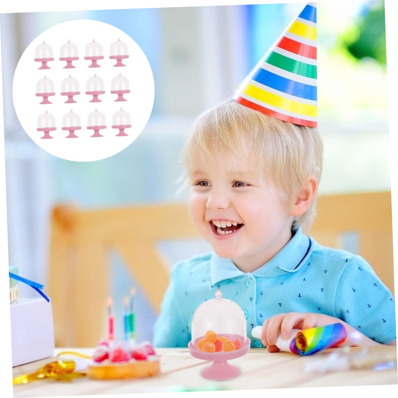 HEALEEP Single Cupcake Stand Mini Cupcake Stand 12pcs Snack Box Plastic Macaron Box Glass Bakery Boxes Party Treat Boxes