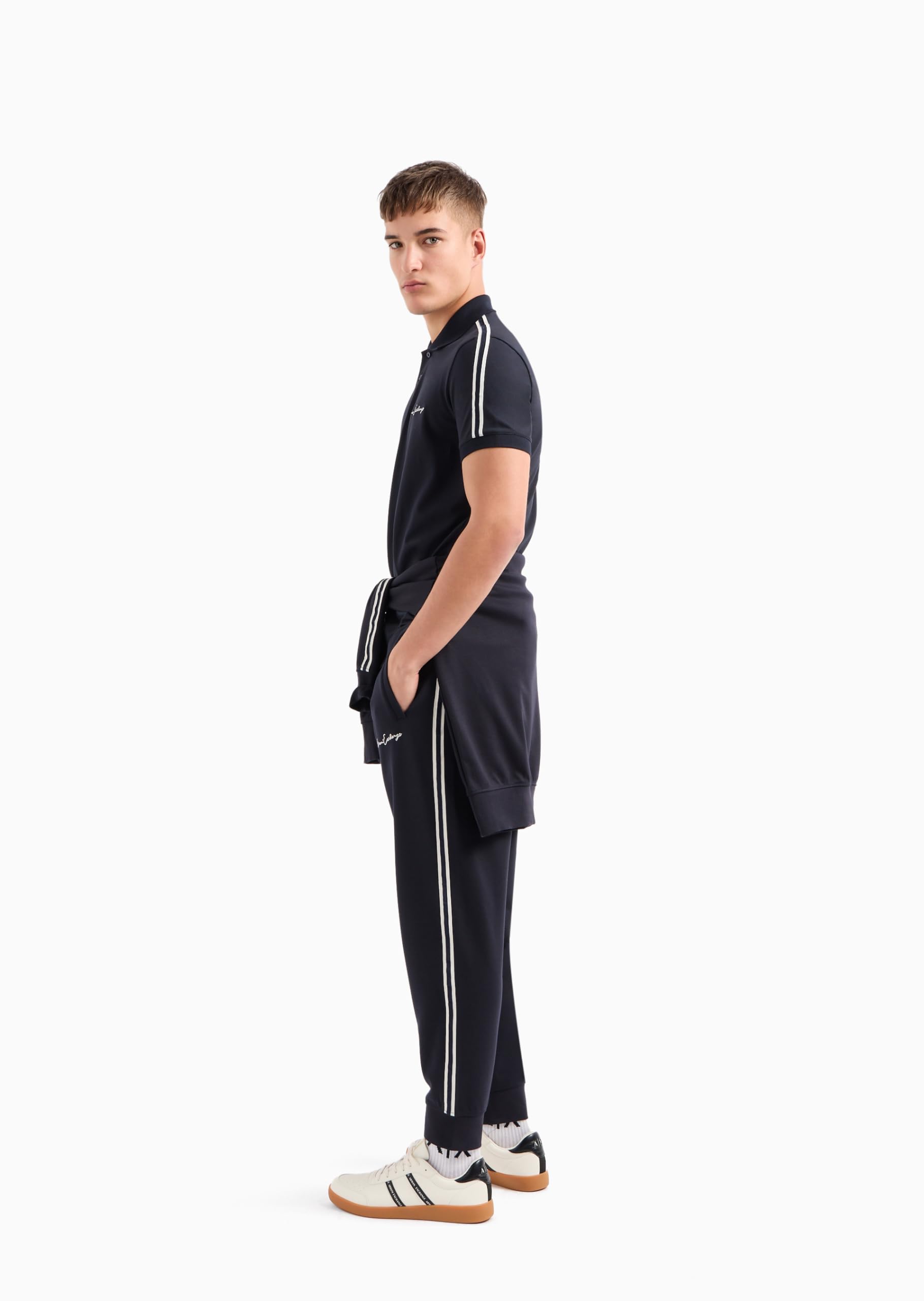 Armani Exchange Signature Logo Polo Polo con Logotipo Distintivo Hombre