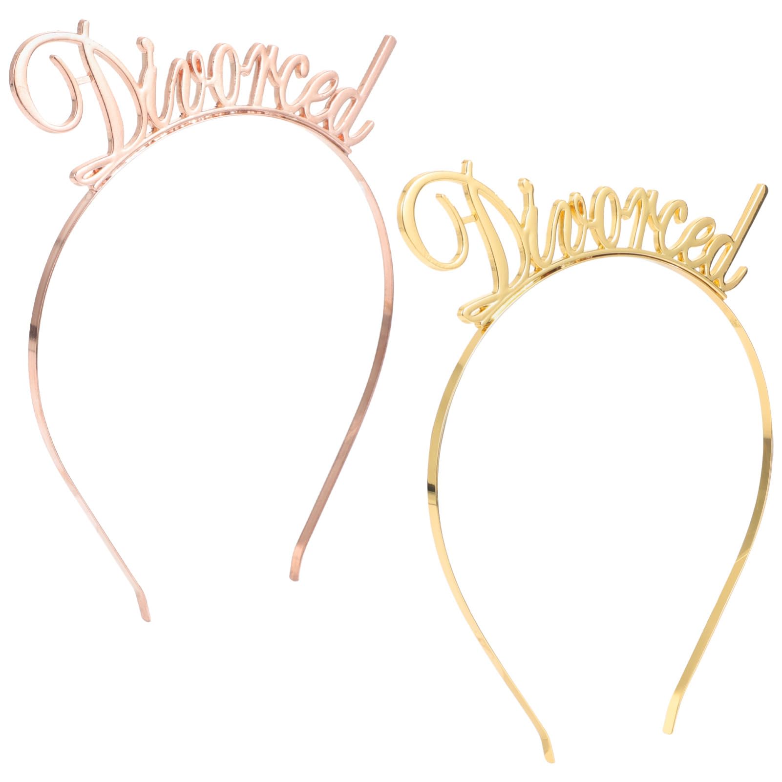 DEARMAMY Divorced Party Headband Letter Hair Hoop Gold Alloy Elastic Hair Band for Women Themed Celebration Accessories