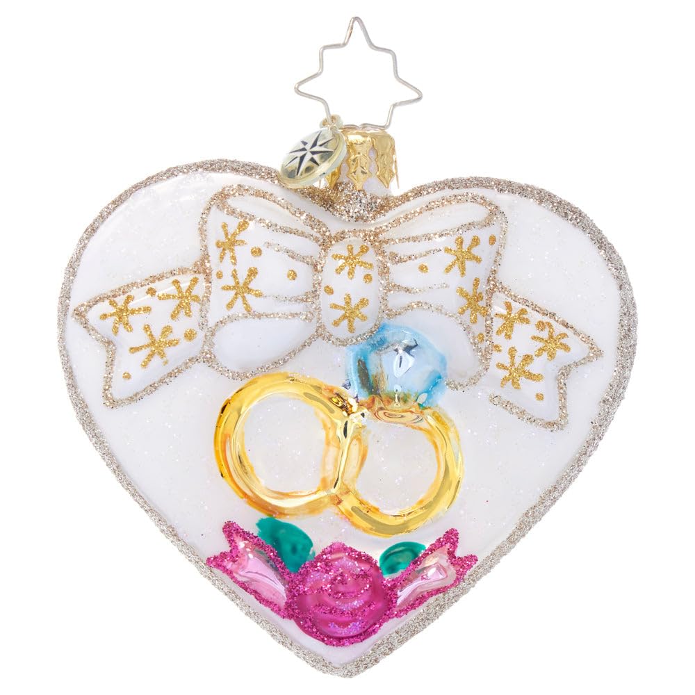 Christopher Radko Hand-Crafted European Glass Christmas Tree Decorative Ornament, Love Everlasting Gem