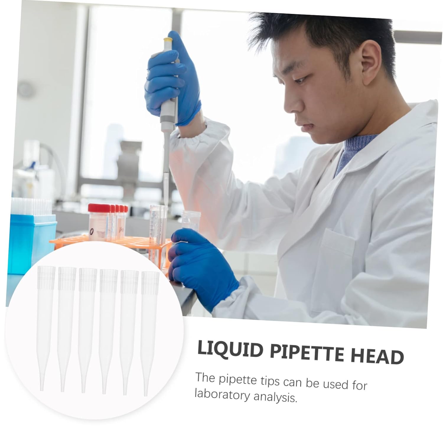 300pcs Laboratory Pipette Tips No Air Leakage for Liquid Transfer School and Lab Experiments