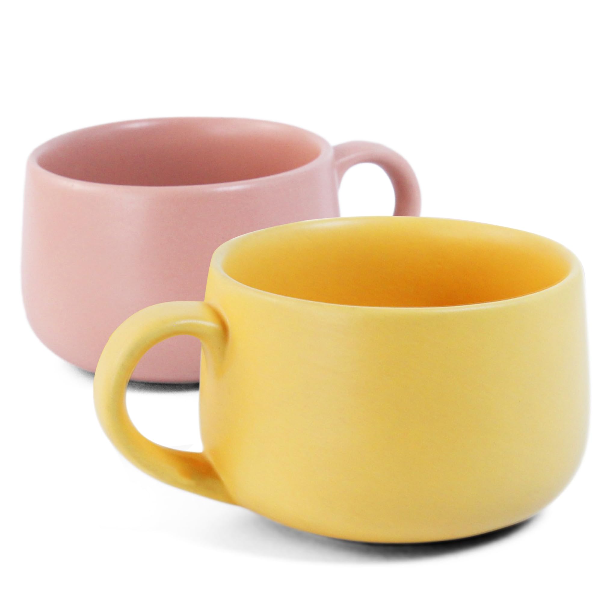 Koralkari Large Ceramic Mugs Set of 2, 320mL | Stoneware Mugs for Coffee & Tea | Microwave, Oven, Dishwasher Safe | Set of 2 Handmade Ceramic Coffee Mugs for Couples | (Aamras Yellow + Flamingo Pink) (B0DB5BLKSR) Amazon Price History, Amazon Price Tracker