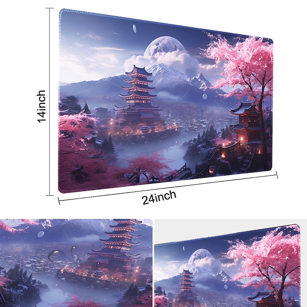 TCGMAT MTG Play Mat with Non-Slip Backing, Ideal for Card Game Lovers (Cherry Blossom Rain, No Deck) - Image 3