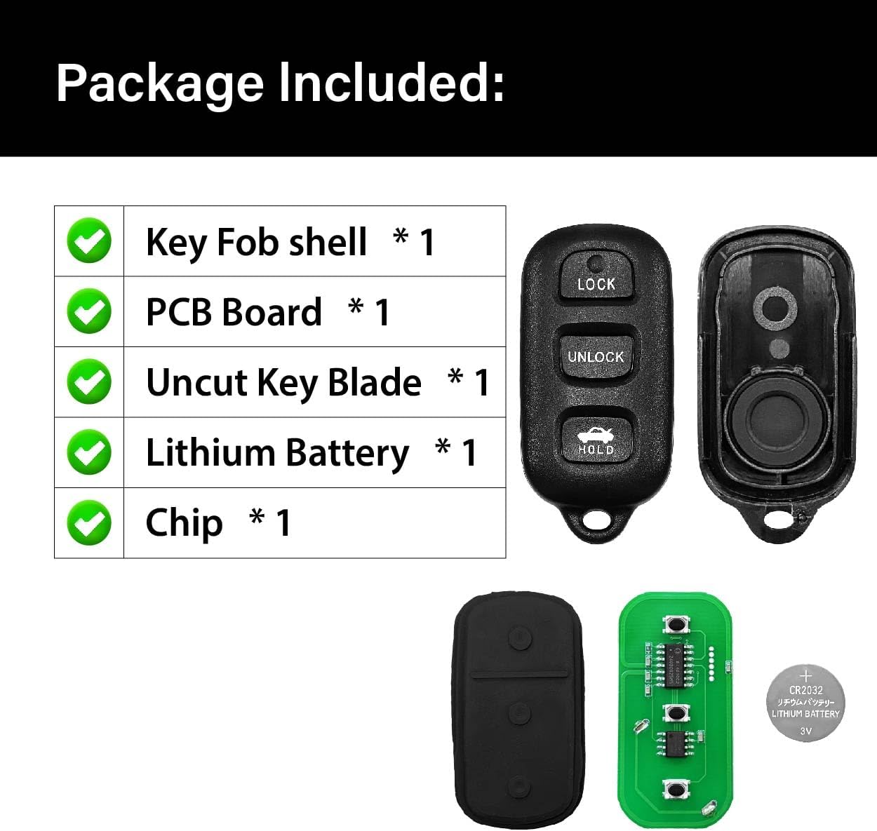 Replacement for 2005 2006 2007 2008 Toyota Camry Solara Matrix Sienna Corolla Pontiac Vibe Key Fob Remote Control GQ43VT14T 4 Buttons 314MHz