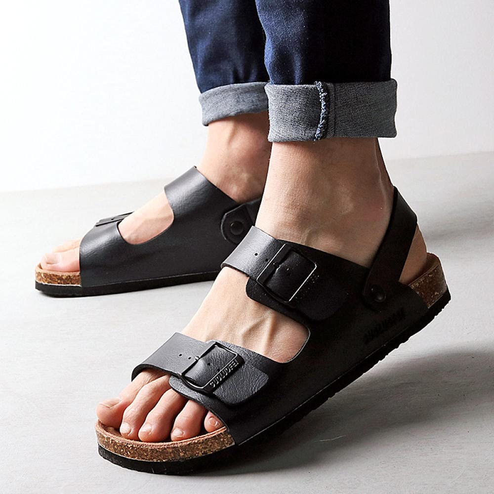 MLLM Ciabatte per Spiaggia e Piscina Unisex,Coppia, Sandali in Legno tenero, Ciabatte da Spiaggia Antisdrucciolo Antisdrucciolo Sabbia-Nero_45,Pantofole Antiscivolo per Donna E Uomo
