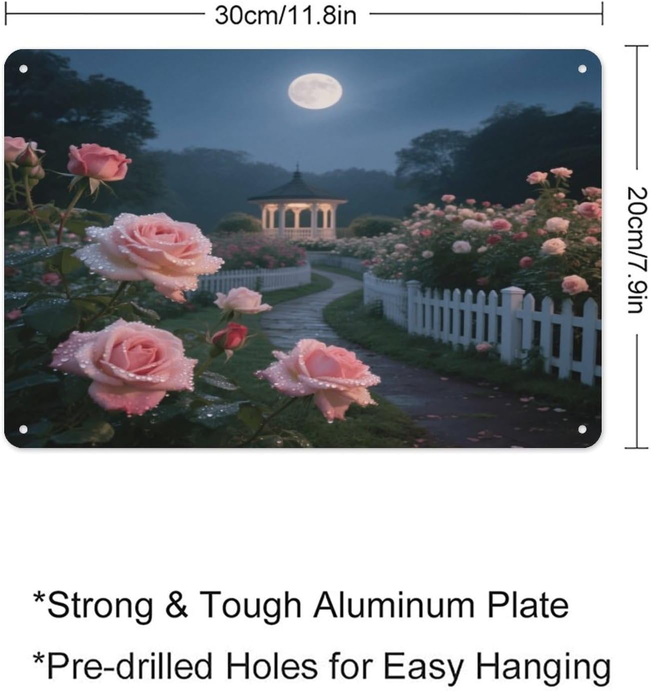 Rose Garden Aluminum Sign Metal Wall Art Decor image 2