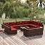 Brown and Cinnamon Red/4x Corner + 7x Middle + Table/12 Piece